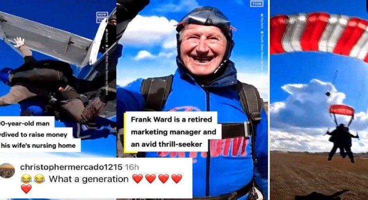 90-year-old man skydives90-year-old man skydives