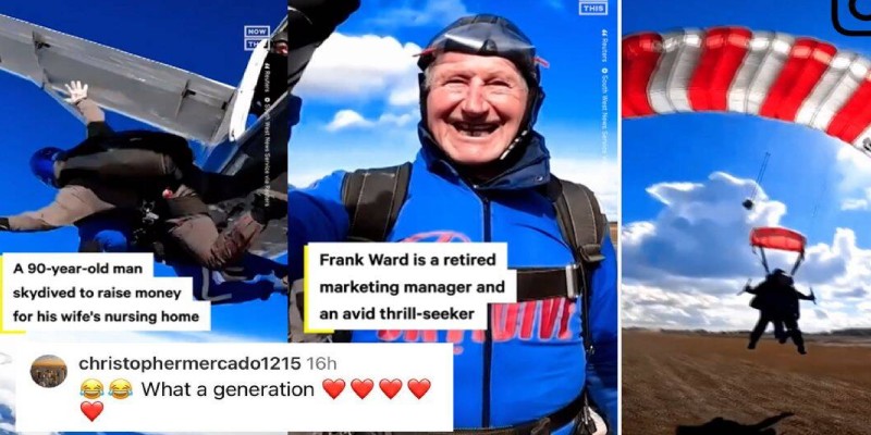 90-year-old man skydives90-year-old man skydives